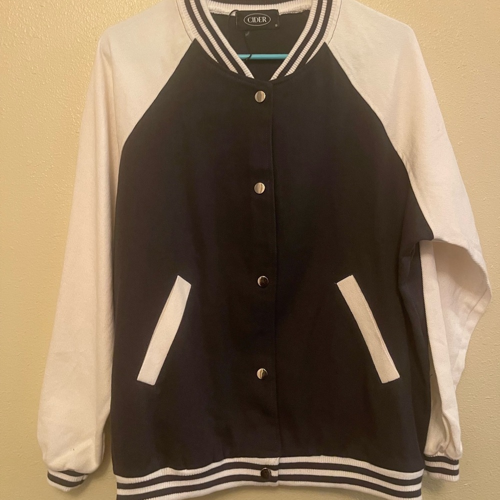 Cider Black and White teen varsity Jacket